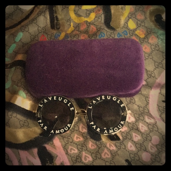 Accessories Sold Gucci L Aveugle Par Amour Sunglasses Poshmark